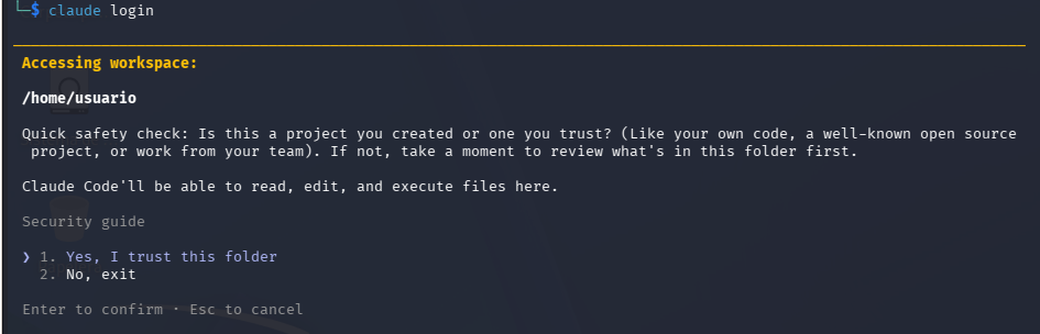 Fig. Claude Code - Login OK