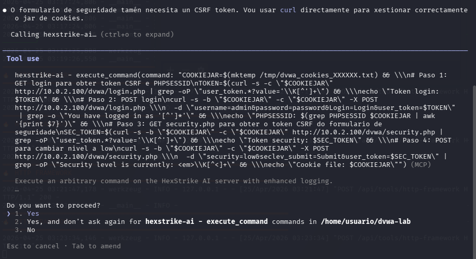Fig. Script bash para xestionar cookies e token CSRF do formulario de seguridade