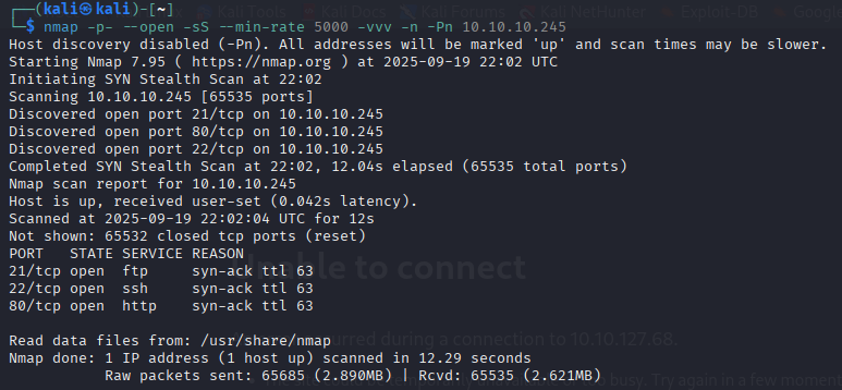 Fig. Recoñecemento con nmap