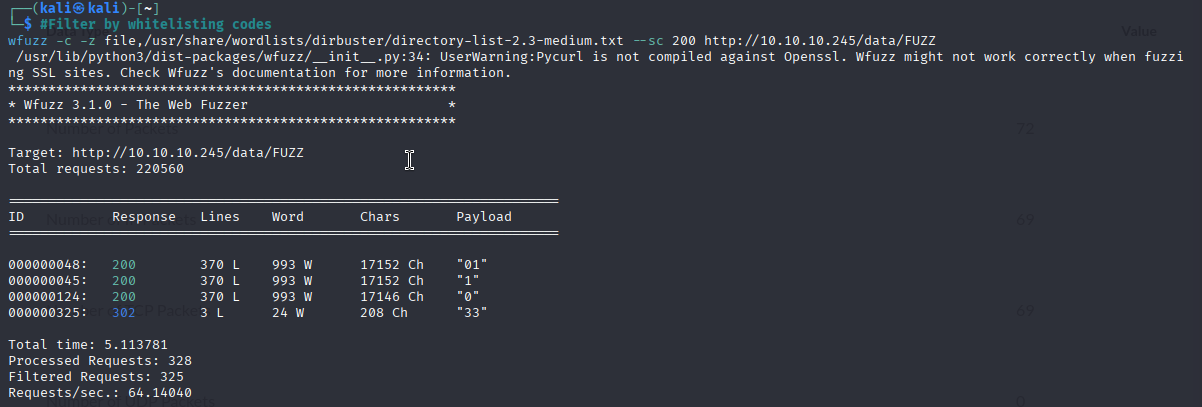 Fig. wfuzz IP