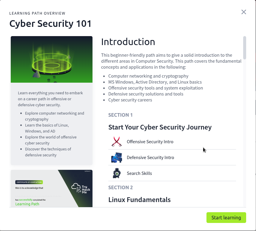 Fig. TryHackMe - Cyber Security 101