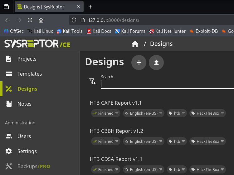 Fig. Design SysReptor