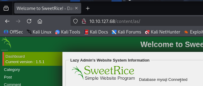 Fig. SweetRice - version 1.5.1