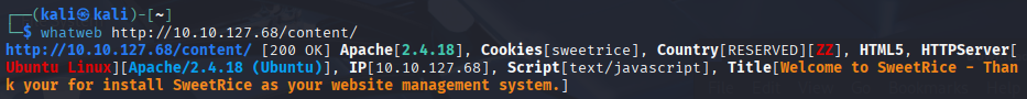 Fig. whatweb http://IP/content/