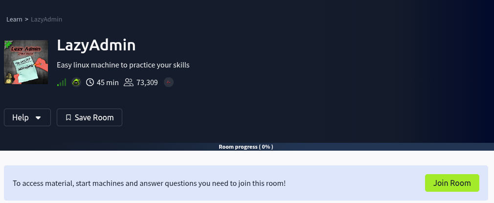Fig. LazyAdmin - Join Room