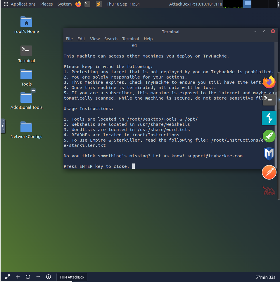 Fig. LazyAdmin - Info para acceder