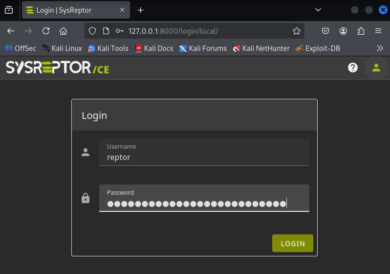 Fig. Login SysReptor