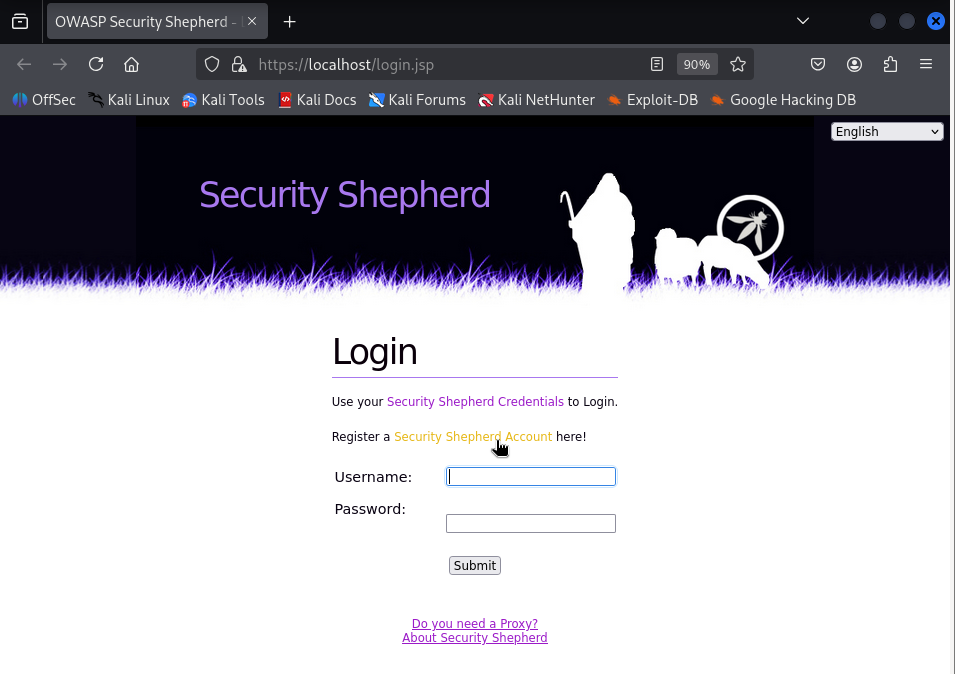 Fig. Security Shepherd - Login
