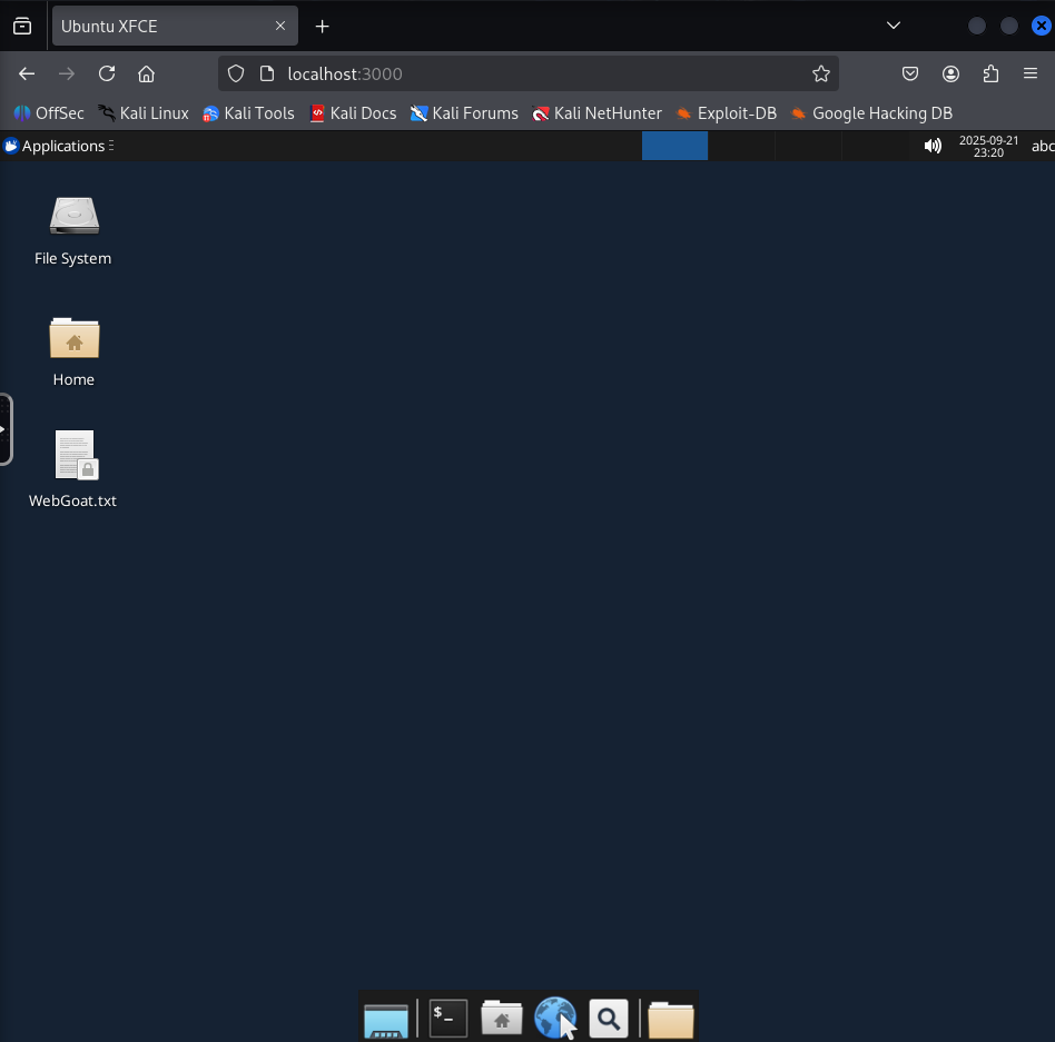 Fig. OWASP WebGoat - http://localhost:3000