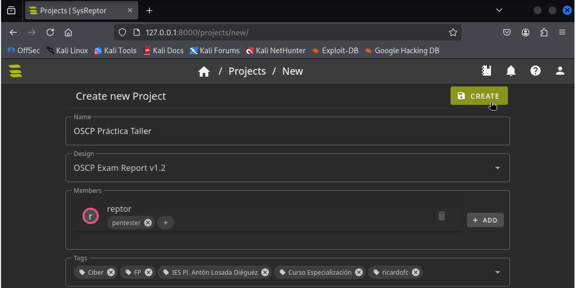 Fig. Project SysReptor