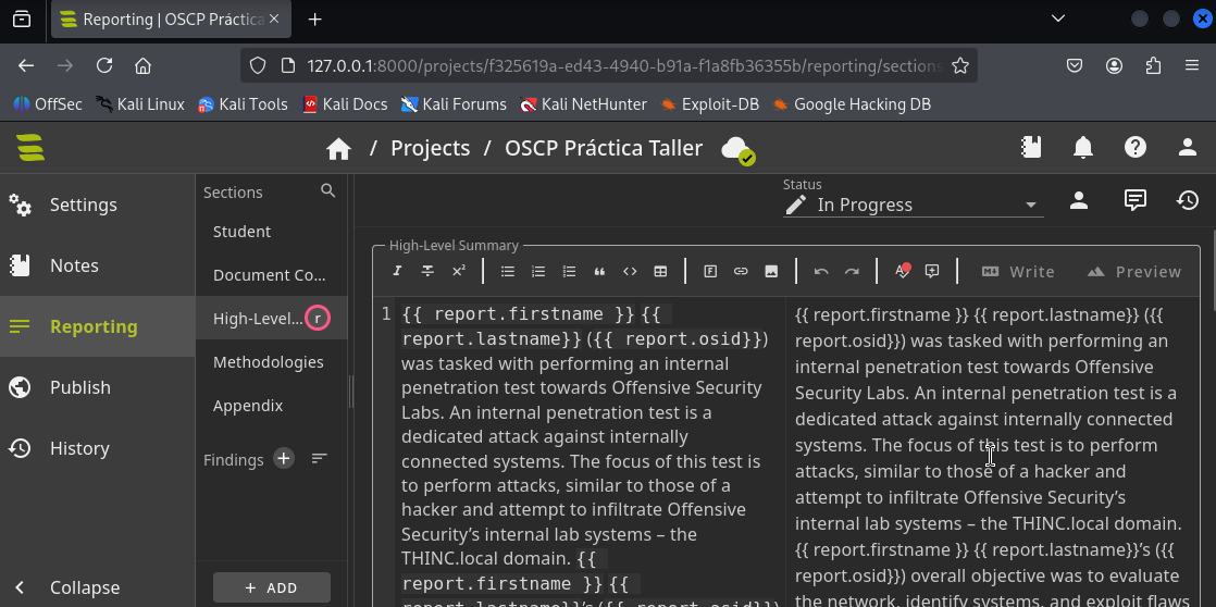 Fig. Project SysReptor