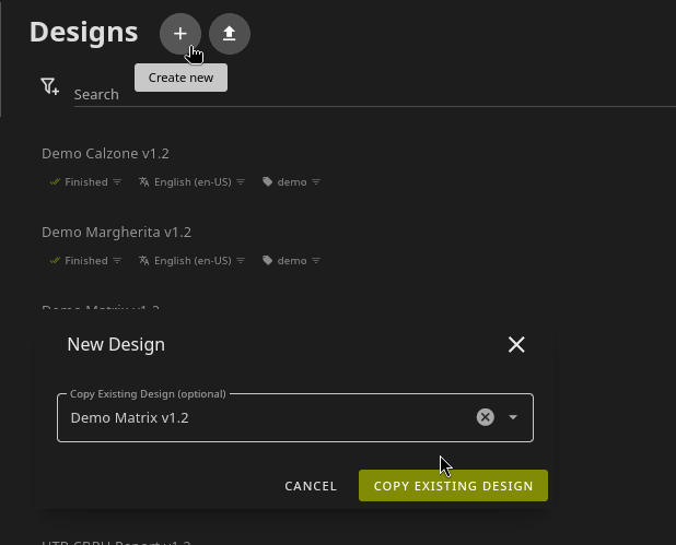 Fig. SysReptor Designs - Create New