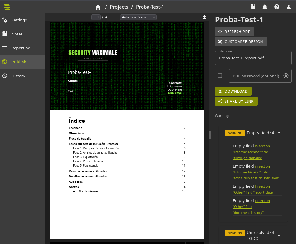 Fig. SysReptor - Publish