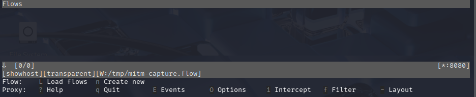 Fig. Execución mitmproxy